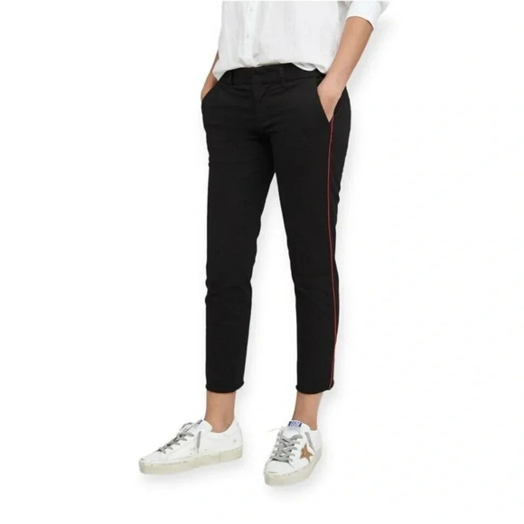 Nili Lotan sz 6 black East Hampton Pants black with red piping great condition - Picture 1 of 9